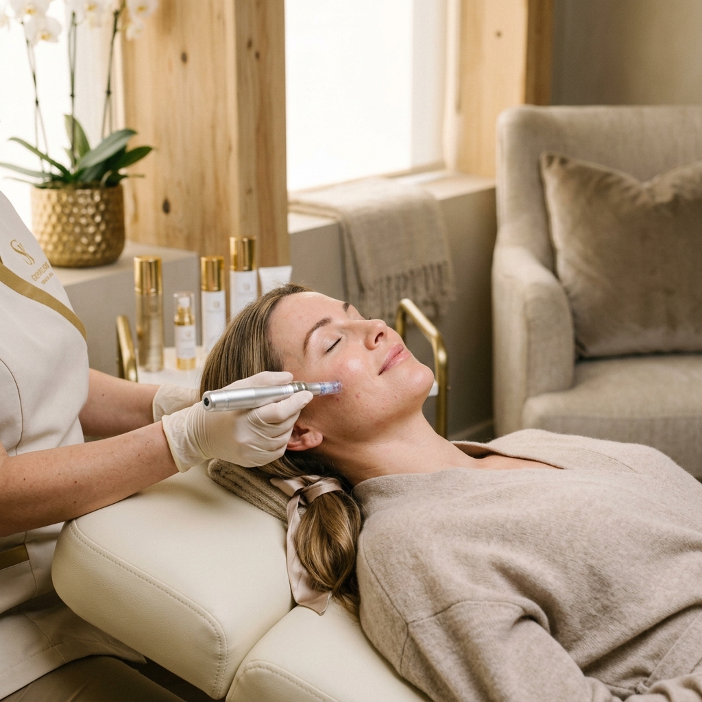 Professional microneedling treatment